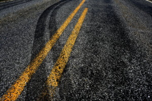 The evidence left after the auto accident.