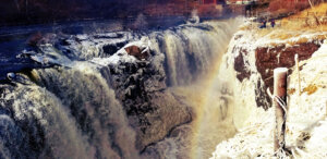 Astounding Great Falls with beautiful overlapping rainbow
