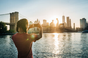 Young Hispanic man Discovering NYC